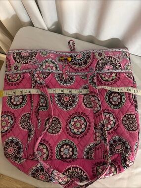 Vera Bradley Pink Quilted Bag with Multicolor Medallion Print